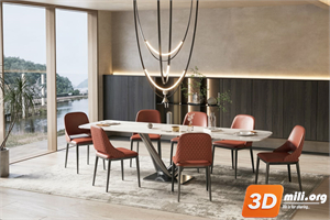 Dining Table Set Skp Files